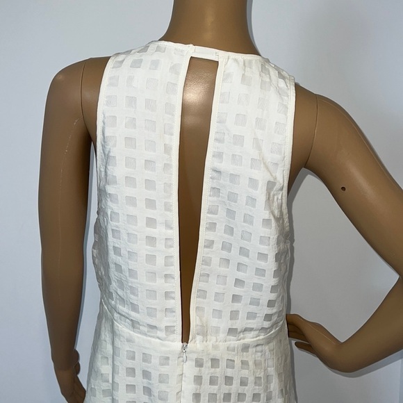 Milly Ivory Square Eyelet Ruffle Cocktail and Party Tunic Dress size 6 - Picture 9 of 15